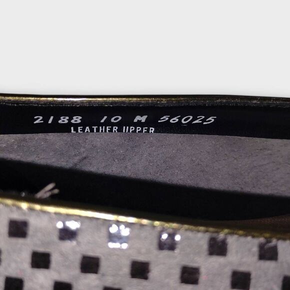 Magdesians Womens Ballet Sz 10‎ Checkered Flats Grey Tan Flats Shoes Comfort - Picture 7 of 13